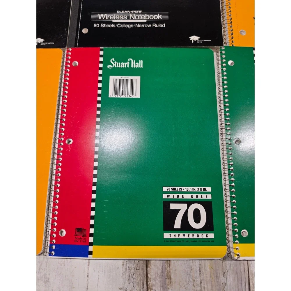 Mead Norcom Stuart Hall Notebook Bundle College Wide Ruled Paper Lot 8ct READ
